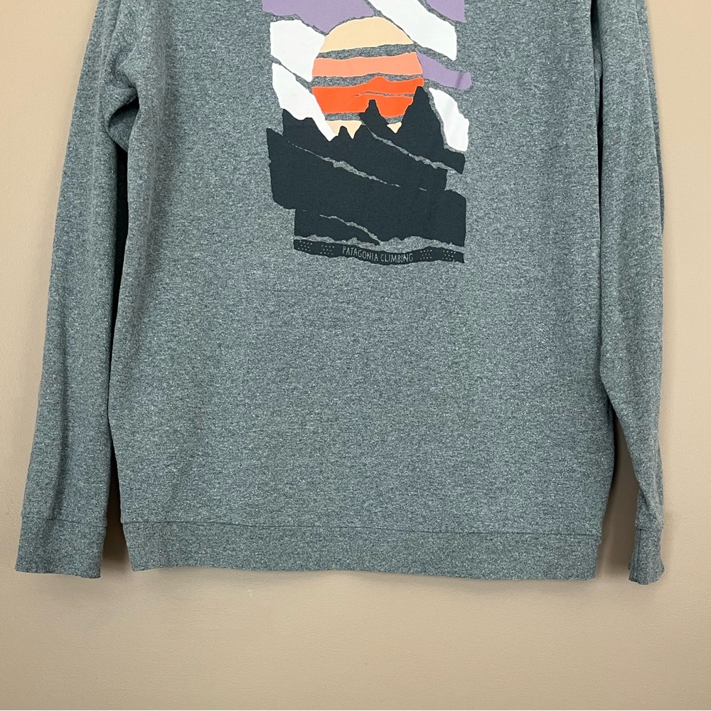 {Patagonia} Long Sleeve Paper Peaks Climbing Responsibili-Tee in Grey - Large - Picture 7 of 10